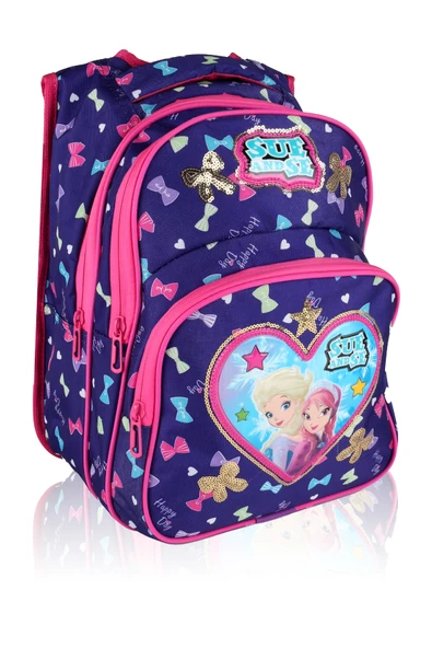 Lugmo 3 Lü İlkokul Çanta Seti Kız Çocuk Çantası Astarlı Love Sue Mor-Pembe - 2