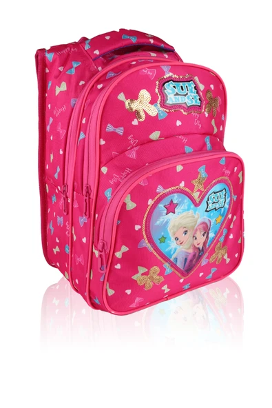 Lugmo 3 Lü İlkokul Çanta Seti Kız Çocuk Çantası Astarlı Love Sue Pembe - Resim 2