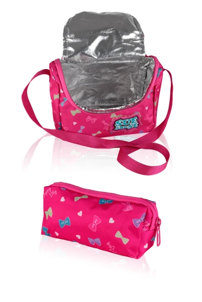 Lugmo 3 Lü İlkokul Çanta Seti Kız Çocuk Çantası Astarlı Love Sue Pembe - Resim 6