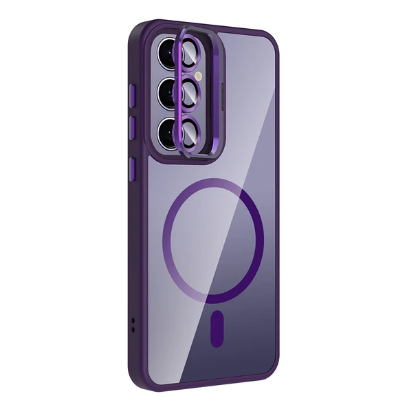 Gpack Samsung Galaxy S24 Plus uyumlu Kılıf Standlı M-Safe Özellikli Etro Kapak  Lens Koruma - Resim 7