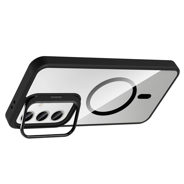 Gpack Samsung Galaxy S24 FE uyumlu Kılıf Standlı M-Safe Özellikli Etro Kapak  Lens Koruma - Resim 2