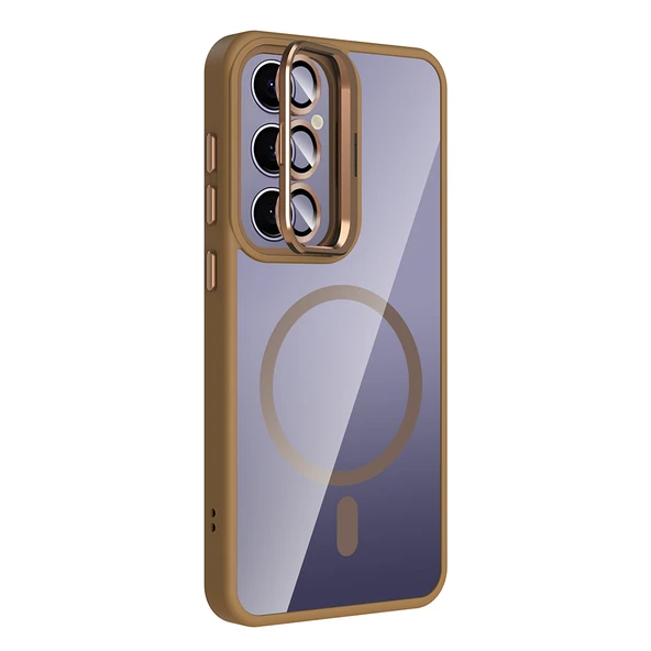 Gpack Samsung Galaxy S24 Plus uyumlu Kılıf Standlı M-Safe Özellikli Etro Kapak  Lens Koruma - Resim 8