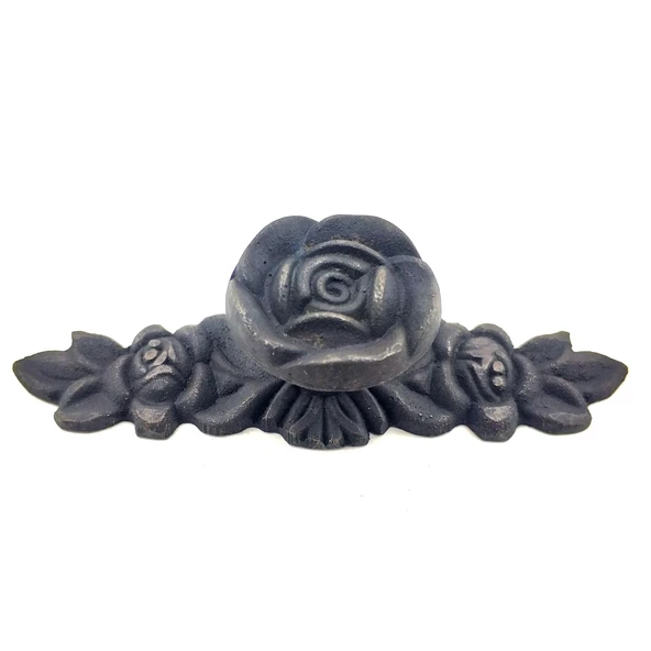 Antika Tarz Dekoratif Pirinç Gül Düğme - 30x100 Mm, Oksit ürün görseli