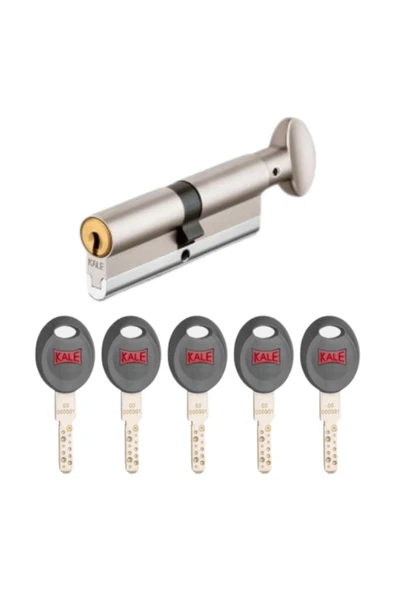 Kale Kilit Kale 164cec Tüpten Şifreli Yüksek Güvenlikli Silindir 2!li Set ( Cec+cecm ) Nikel ( 68mm-26+10+32 ) - Resim 3