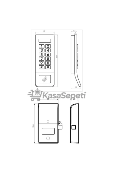 Yuma Elektronik Kabin Kilidi - Resim 6