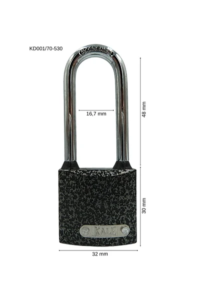 Kale Kilit Kd001/70-530 Kale Uzun Kancalı Asma Kilit 30 MM ürün görseli 1