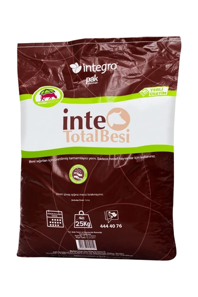 İntegro  Pakmaya INTE TOTAL BESİ Pemiks Ruminant Hayvan Yem Katkı Tamamlayıcı Yem 25 Kg - Resim 2