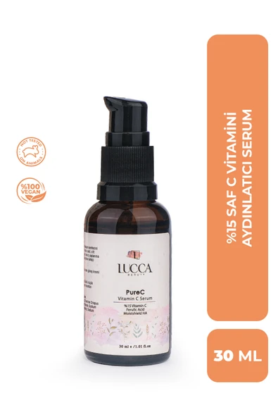 PureC %15 Saf C Vitamini Serum 30 ml - Aydınlatıcı ve Hyaluronik Asit İçeren Cilt Serumu