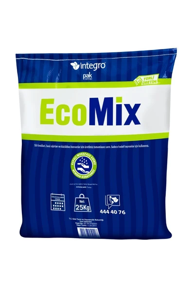 İntegro  Pakmaya Ecomix Ruminant Hayvan Vitamin Mineral Premiks Tamamlayıcı Yem Katkı 25 kg ürün görseli