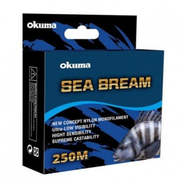 Okuma Sea Bream Nylon Clear 0,41mm. Color 250 m. Misina