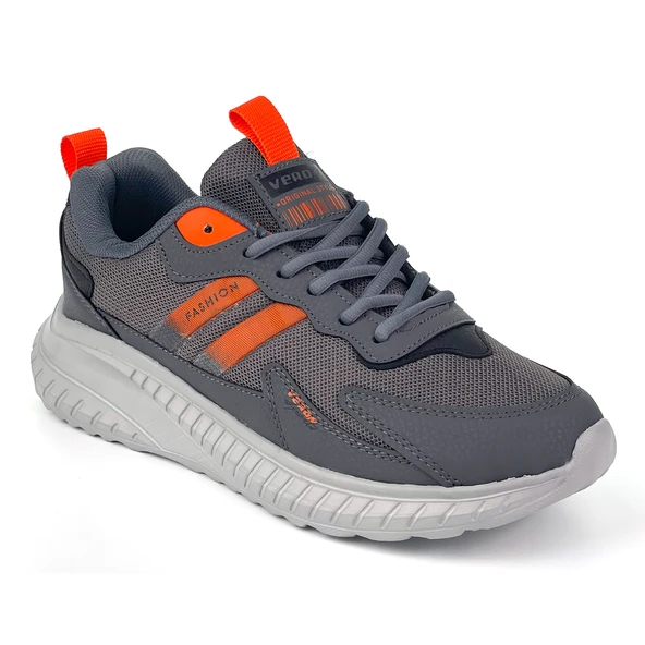 Unisex Füme Oranj Bağcıklı Esnek Hafif Günlük Sneaker Spor Ayakkabı - 3