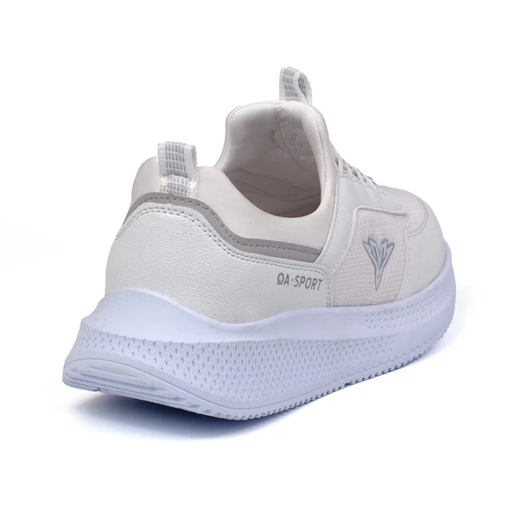 Erkek Beyaz Bağcıksız Esnek Çok Hafif Günlük Sneaker Spor Ayakkabı - Resim 5