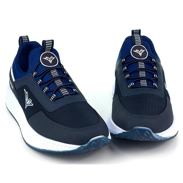 Erkek Lacivert Bağcıksız Esnek Çok Hafif Günlük Sneaker Spor Ayakkabı