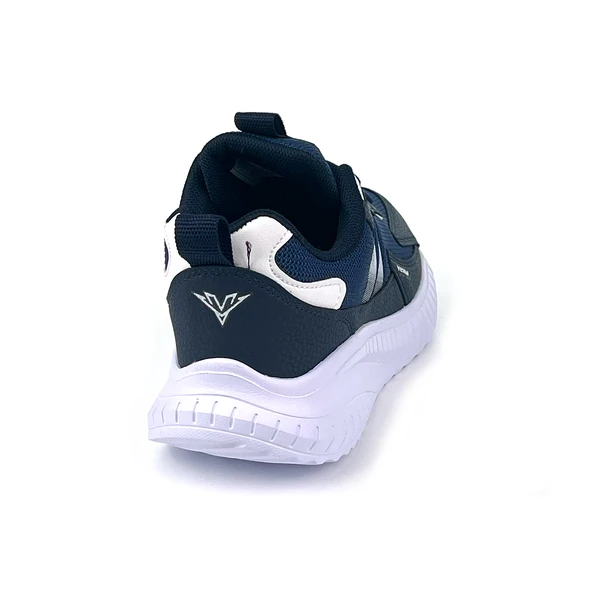 Erkek Lacivert Beyaz Bağcıklı Esnek Hafif Günlük Sneaker Spor Ayakkabı - Resim 5