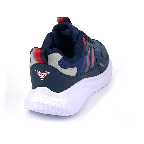 Unisex Lacivert Kırmızı Bağcıklı Esnek Hafif Günlük Sneaker Spor Ayakkabı - Resim 5