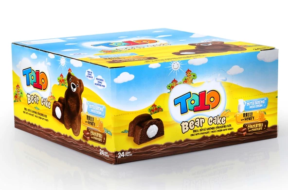 Toto Bear Kek Ballı Süt Kremalı Çikolatalı Kek 40 Gr. 24 Adet (1 Kutu) - 4