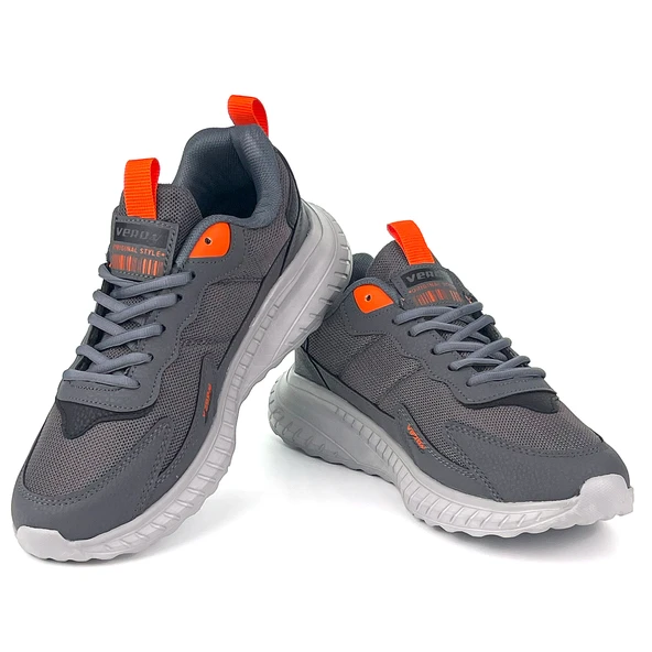 Unisex Füme Oranj Bağcıklı Esnek Hafif Günlük Sneaker Spor Ayakkabı - 2