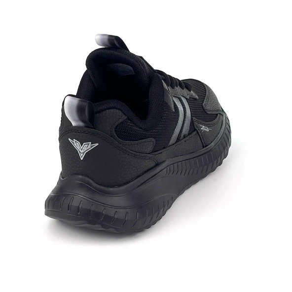 Unisex Siyah Bağcıklı Esnek Hafif Günlük Sneaker Spor Ayakkabı - 5