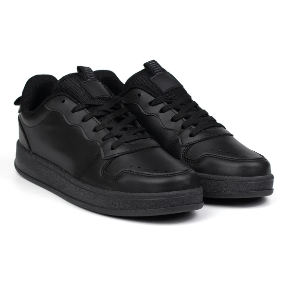 Unisex Siyah Bağcıklı Rahat Günlük Sneaker Spor Ayakkabı ürün görseli 1