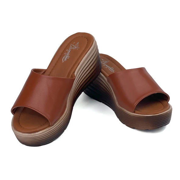 Kadın Taba Dolgu Topuklu Günlük Rahat Terlik - Resim 5