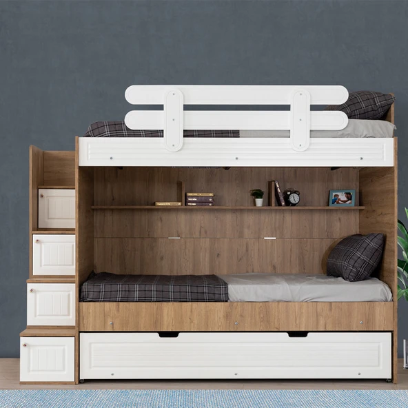 EVİMŞAH 90 190 3 LÜ YAVRU YATAKLI CEVİZ / BEYAZ MEMBRAN RANZA - 2