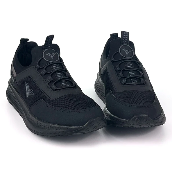 Erkek Siyah Bağcıksız Esnek Çok Hafif Günlük Sneaker Spor Ayakkabı ürün görseli 1