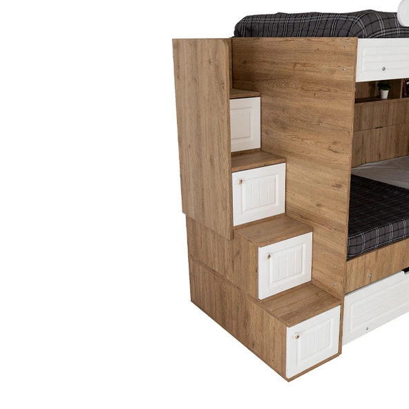 EVİMŞAH 90 190 3 LÜ YAVRU YATAKLI CEVİZ / BEYAZ MEMBRAN RANZA - 5