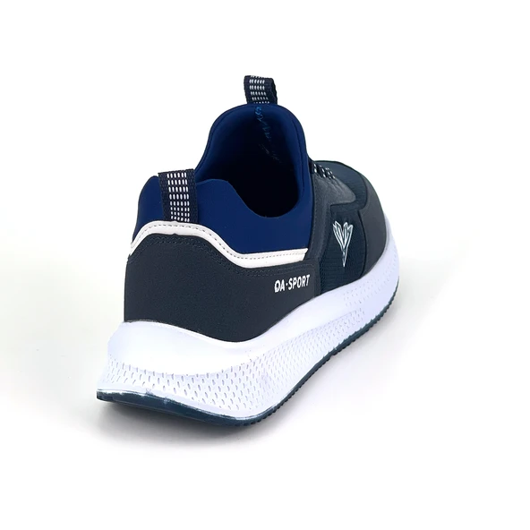 Erkek Lacivert Bağcıksız Esnek Çok Hafif Günlük Sneaker Spor Ayakkabı - 5