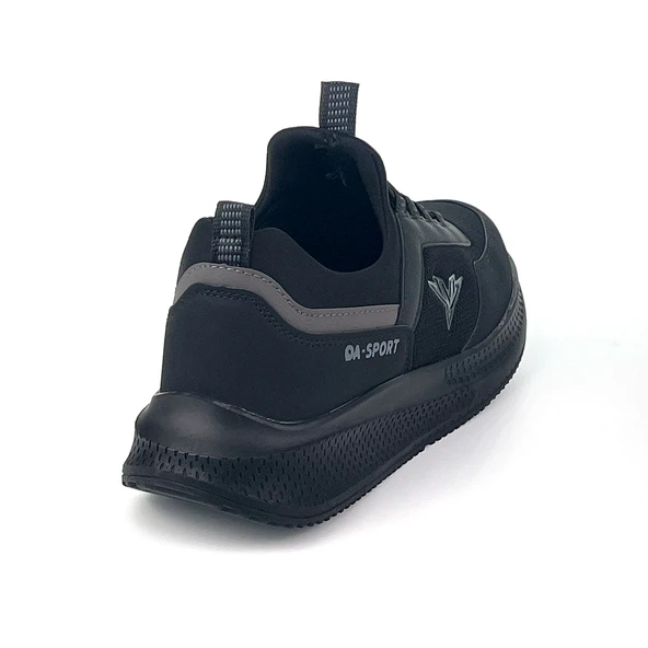 Erkek Siyah Bağcıksız Esnek Çok Hafif Günlük Sneaker Spor Ayakkabı - Resim 5