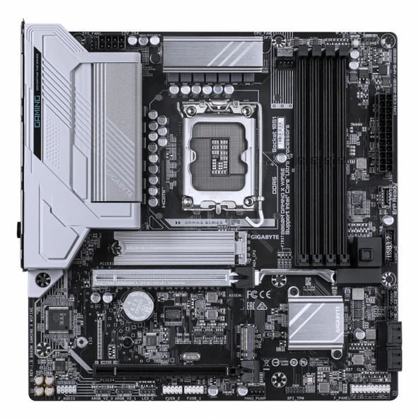 Gigabyte B860M Gaming X WiFi6E DDR5 (9200MHz)OC M.2 HDMI/DP/USB-C PCIe 5.0 1851P mATX Anakart - Resim 2