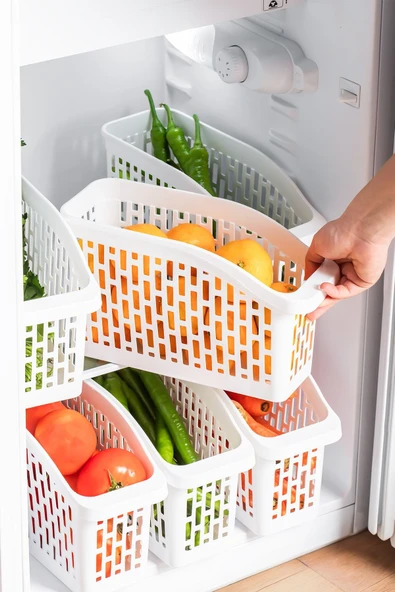 Porsima Org-22 Çok Amaçlı Buzdolabı İçi Düzenleyici Sebze Meyve Organizer Sepet (6) adet) - Resim 2