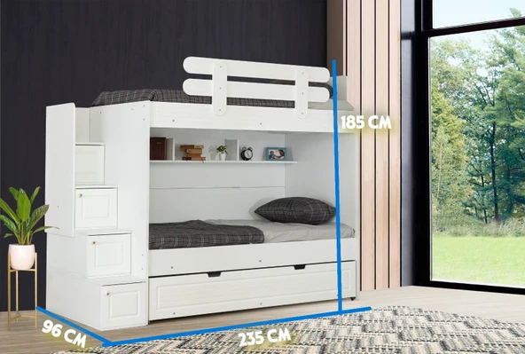 EVİMŞAH 90 190 3 LÜ YAVRU YATAKLI BEYAZ / BEYAZ MEMBRAN RANZA - 6