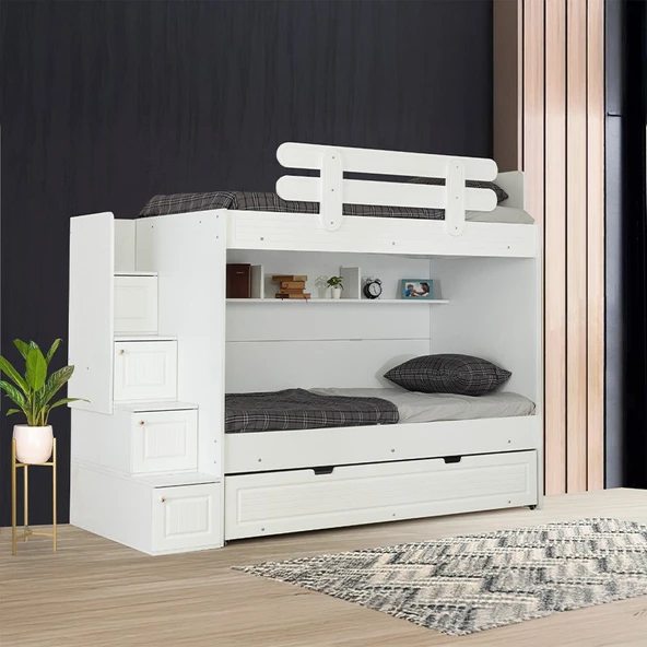 EVİMŞAH 90 190 3 LÜ YAVRU YATAKLI BEYAZ / BEYAZ MEMBRAN RANZA - 4