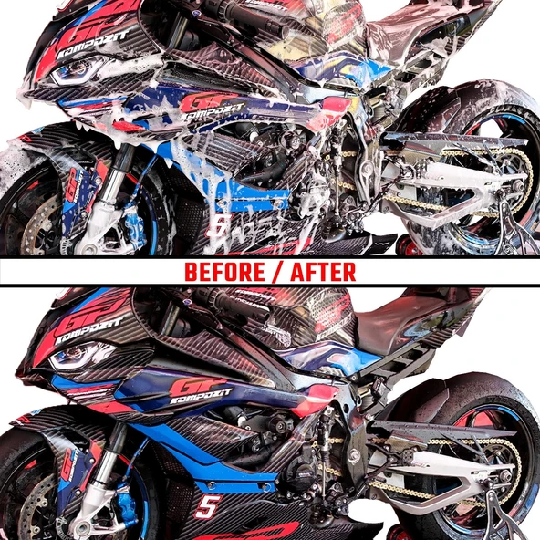 GP KOMPOZİT 11 PARÇA MOTOSİKLET BAKIM VE TEMİZLİK SETİ - Resim 4