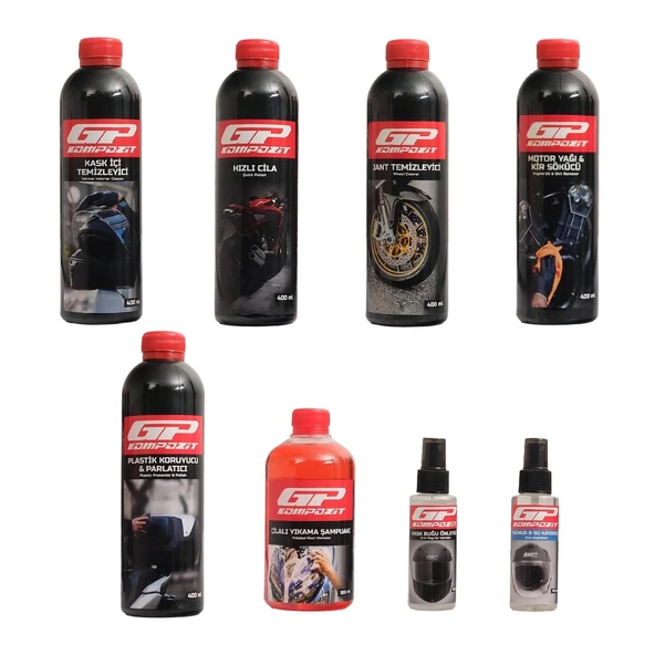 GP KOMPOZİT 11 PARÇA MOTOSİKLET BAKIM VE TEMİZLİK SETİ - Resim 5