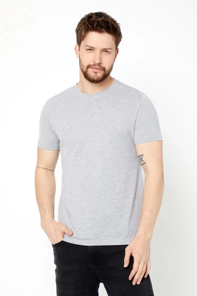 Erkek Çok Renkli T- Shirt Regular Fit Rahat Kesim Bisiklet Yaka 4'lü Basic Tişört Paketi MTLCO35-4 - 2