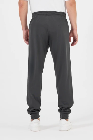 Erkek Siyah-Antrasit Standart Fit Normal Kesim Paça Ribanalı Cepli Rahat Jogger 2'li Eşofman Altı MTLCE101-2 - 7