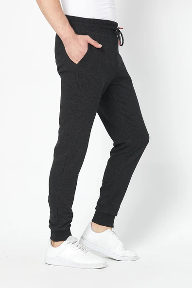 Erkek Siyah Slim Fit Mevsimlik Eşofman Altı MTLC8442 - 8