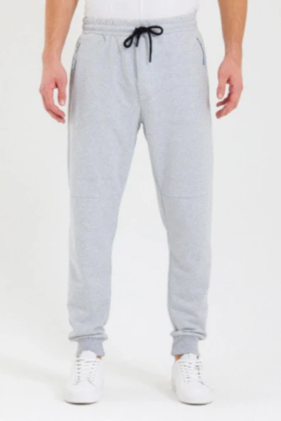 Sİyah-Gri Erkek Paçası Lastikli 2'li Eşofman Altı - Resim 3