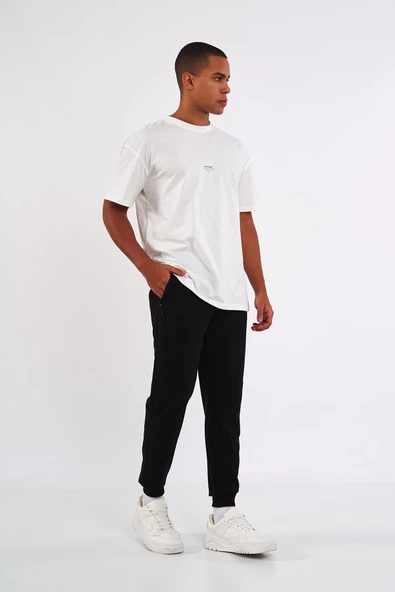 Sİyah-Gri Erkek Paçası Lastikli 2'li Eşofman Altı - Resim 7