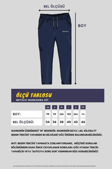 Lacivert Erkek Eşofman Altı Etiketli Arka ve Yan Cepli Regular Fit Lastik Paça - Resim 6