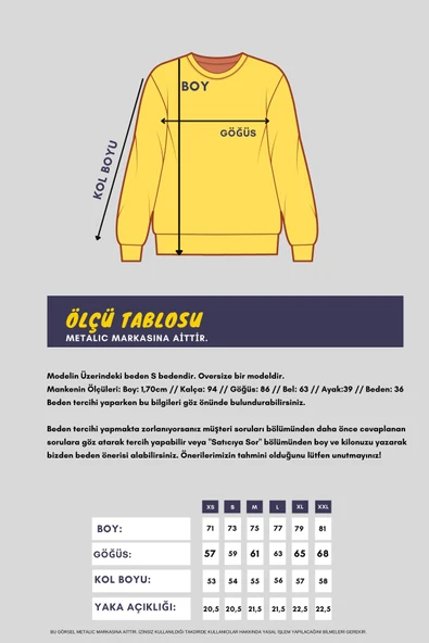 Kahve Kadın Pamuklu Oversize Basic Bisiklet Yaka Sweatshirt - Resim 7