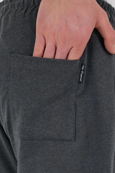 Antrasit Erkek Eşofman Altı Etiketli Arka ve Yan Cepli Regular Fit - 5