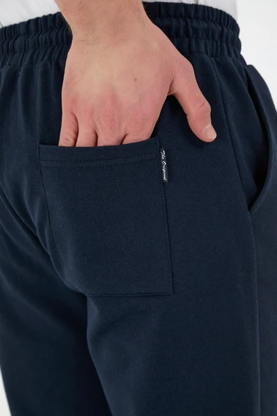 Lacivert Erkek Eşofman Altı Etiketli Arka ve Yan Cepli Regular Fit - 5