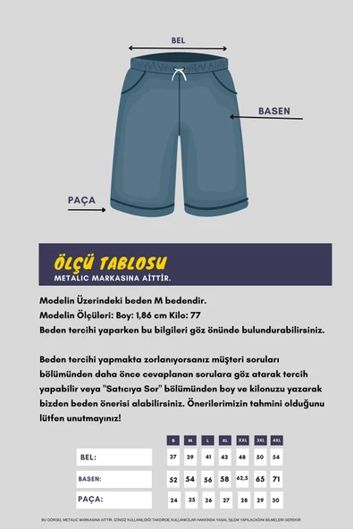 Erkek Regular Fit Yanları Cepli Rahat Kesim 3'Lü Şort - Resim 5