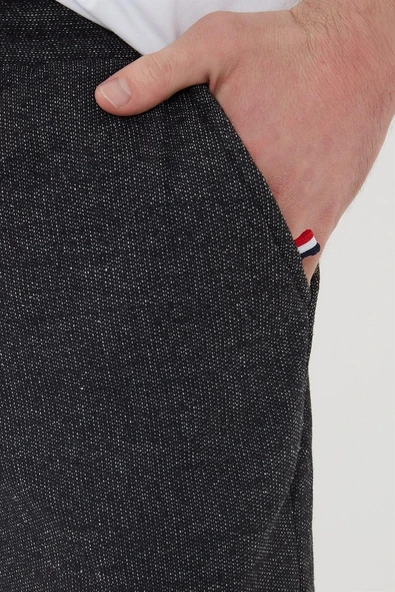 Erkek Siyah Içi Polarlı Slim Fit Paça Lastikli Jogger Eşofman Altı  MTLCO-42 - 5