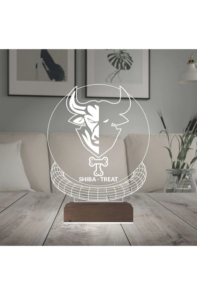 Kirppi 3d Lamba Crypto Shiba Treat Coin Kripto Finans Masa Gece Lambası - 2