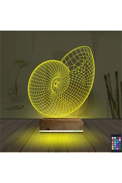 Kirppi 3d Lamba Deniz Kabuğu Masa Gece Lambası - 5