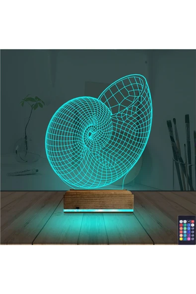 Kirppi 3d Lamba Deniz Kabuğu Masa Gece Lambası - 3
