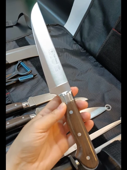 Sürbisa Çantalı Aşçı Gastronomi Handmade Bıçak Seti 9'lu Set - 12